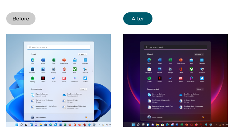 Windows 11 in Light Mode and Dark Mode